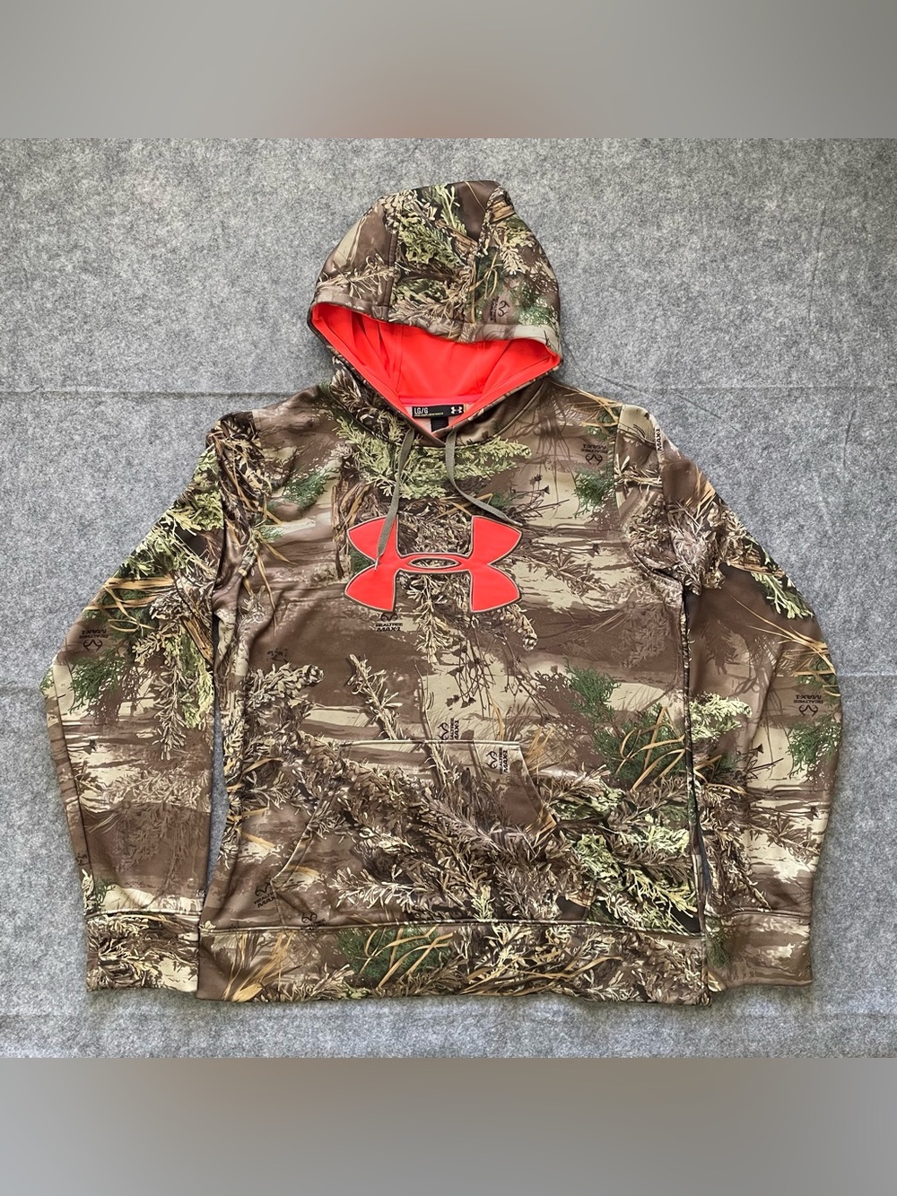 Under Armour Realtree Camo Hoodie Sweatshirt‎ Mens L Fleece Loose Fit Max-1
